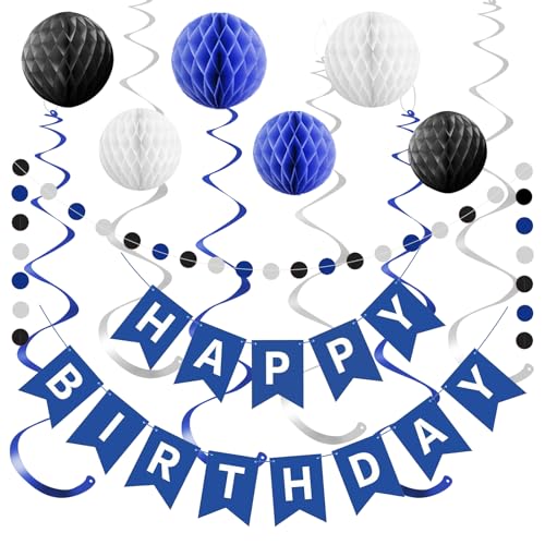 Blau Happy Birthday Dekorationen, Blau und Weiß Happy Birthday Banner, Blau Geburtstag Dekorationen für Männer Geburtstag Teil Dekorationen Blau Happy Birthday Dekorationen, Blau und Weiß Happy Birthday Banner, Blau Geburtstag Dekorationen für Männer Geburtstag Teil Dekorationen von FQZYLCH