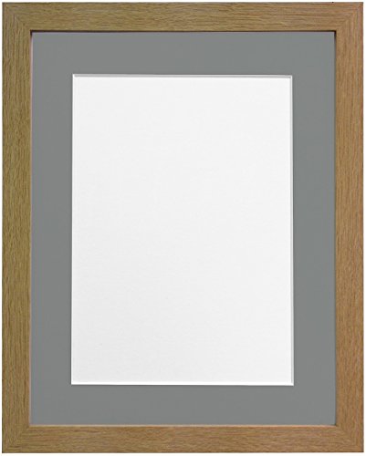 FRAMES BY POST H7-Bilderrahmen mit weißem Passepartout, Breite 25 mm, weiß, Holz, Eiche, A2 Image Size A3 von FRAMES BY POST