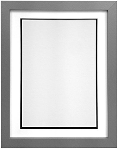 FRAMES BY POST H7-Bilderrahmen mit weißem Passepartout, Breite 25 mm, weiß, Holz, Silber, 36 x 24 Image Size 30 x 20 Inch von FRAMES BY POST