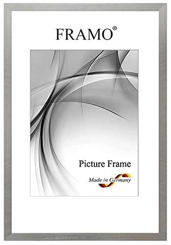 FRAMO Holz Bilderrahmen 14 x 19 cm aus Massivholz | Silber Grau | Farbe/Größe wählbar | Rahmen für Poster | Puzzle | Foto collage N°053 von FRAMO