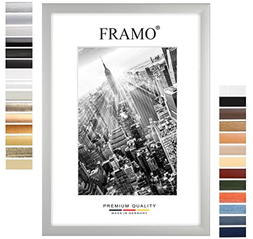 FRAMO Holz Bilderrahmen 15 x 25 cm nach Maß - Silber matt | Farbe/Größe wählbar | inkl. entspiegeltes Acrylglas | Rahmen für Puzzle | Foto | Poster FRAMO Holz Bilderrahmen 15 x 25 cm nach Maß - Silber matt | Farbe/Größe wählbar | inkl. entspiegeltes Acrylglas | Rahmen für Puzzle | Foto | Poster von FRAMO