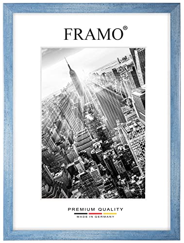 FRAMO Holz Bilderrahmen 18 x 43 cm nach Maß - Hellblau Gewischt | Größe wählbar | inkl. entspiegeltes Acrylglas | Rahmen für Puzzle | Foto | Poster FRAMO Holz Bilderrahmen 18 x 43 cm nach Maß - Hellblau Gewischt | Größe wählbar | inkl. entspiegeltes Acrylglas | Rahmen für Puzzle | Foto | Poster von FRAMO