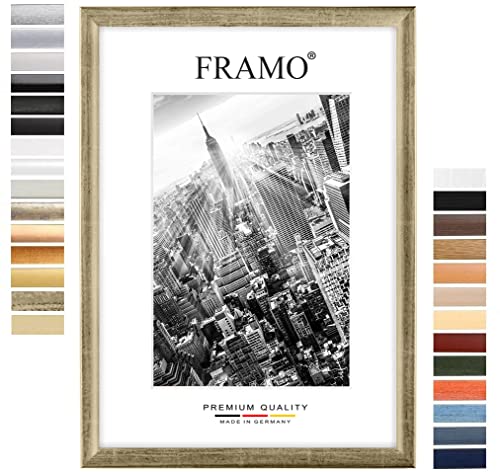 FRAMO Holz Bilderrahmen 19 x 26 cm nach Maß - Silber Leaf | Farbe/Größe wählbar | inkl. entspiegeltes Acrylglas | Rahmen für Puzzle | Foto | Poster FRAMO Holz Bilderrahmen 19 x 26 cm nach Maß - Silber Leaf | Farbe/Größe wählbar | inkl. entspiegeltes Acrylglas | Rahmen für Puzzle | Foto | Poster von FRAMO