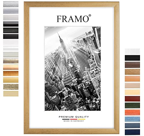 FRAMO Holz Bilderrahmen 20 x 25 cm nach Maß - Gold gewischt | Farbe/Größe wählbar | inkl. entspiegeltes Acrylglas | Rahmen für Puzzle | Foto | Poster FRAMO Holz Bilderrahmen 20 x 25 cm nach Maß - Gold gewischt | Farbe/Größe wählbar | inkl. entspiegeltes Acrylglas | Rahmen für Puzzle | Foto | Poster von FRAMO