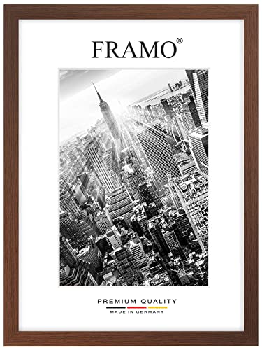 FRAMO Holz Bilderrahmen 30 x 125 cm nach Maß - Wenge Braun | Größe wählbar | inkl. entspiegeltes Acrylglas | Rahmen für Puzzle | Foto | Poster von FRAMO