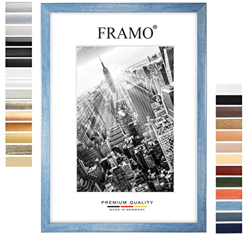 FRAMO Holz Bilderrahmen 42 x 59,4 cm DIN A2 nach Maß - Hellblau | Farbe/Größe wählbar | inkl. entspiegeltes Acrylglas | Rahmen für Puzzle | Foto | Poster FRAMO Holz Bilderrahmen 42 x 59,4 cm DIN A2 nach Maß - Hellblau | Farbe/Größe wählbar | inkl. entspiegeltes Acrylglas | Rahmen für Puzzle | Foto | Poster von FRAMO