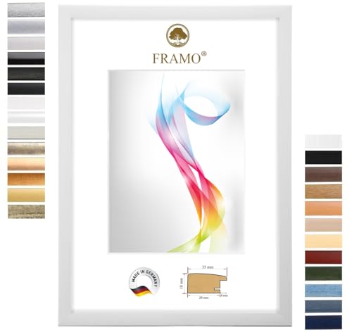 FRAMO Holz Bilderrahmen 50 x 140 cm (Bildmaß) in Kiefer-Weiß | Größe wählbar | Rahmen für Poster | Puzzle | Foto collage | Maßanfertigung | Fotorahmen nach maß von FRAMO
