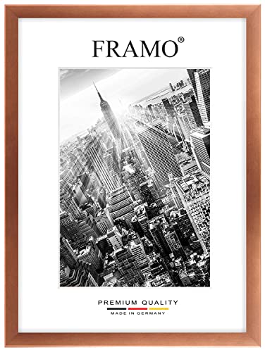 FRAMO Holz Bilderrahmen 52 x 102 cm nach Maß - Kupfer Braun | Größe wählbar | inkl. entspiegeltes Acrylglas | Rahmen für Puzzle | Foto | Poster von FRAMO