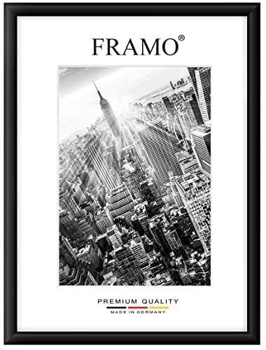 FRAMO Holz Bilderrahmen 58 x 68 cm nach Maß - Schwarz Matt | Größe wählbar | inkl. entspiegeltes Acrylglas | Rahmen für Puzzle | Foto | Poster von FRAMO