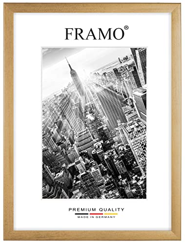 FRAMO Holz Bilderrahmen 59 x 63 cm nach Maß - Gold Gewischt | Größe wählbar | inkl. entspiegeltes Acrylglas | Rahmen für Puzzle | Foto | Poster FRAMO Holz Bilderrahmen 59 x 63 cm nach Maß - Gold Gewischt | Größe wählbar | inkl. entspiegeltes Acrylglas | Rahmen für Puzzle | Foto | Poster von FRAMO