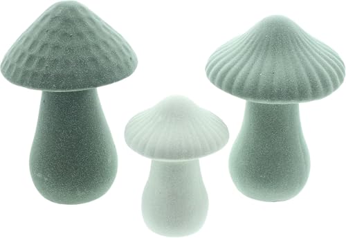 FRANK FLECHTWAREN Pilz Grün, 3er Set, Porzellan Maße: Höhe 8 cm, 12 cm vielseitig einsetzbar, ausgefallene Trendige minttöne, von FRANK FLECHTWAREN