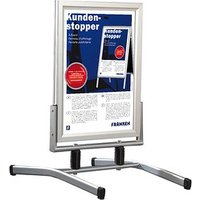 FRANKEN Kundenstopper Outdoor Plus silber DIN A1 2 Fächer von FRANKEN