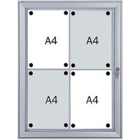 FRANKEN Schaukasten Security silber 4x DIN A4 52,1 x 2,3 x 69,6 cm, 1 St. von FRANKEN