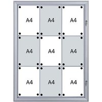 FRANKEN Schaukasten Security silber 9x DIN A4 74,1 x 2,3 x 100,4 cm, 1 St. von FRANKEN