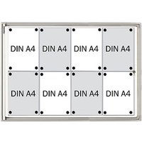 FRANKEN Schaukasten X-tra!Line  silber 8x DIN A4 von FRANKEN