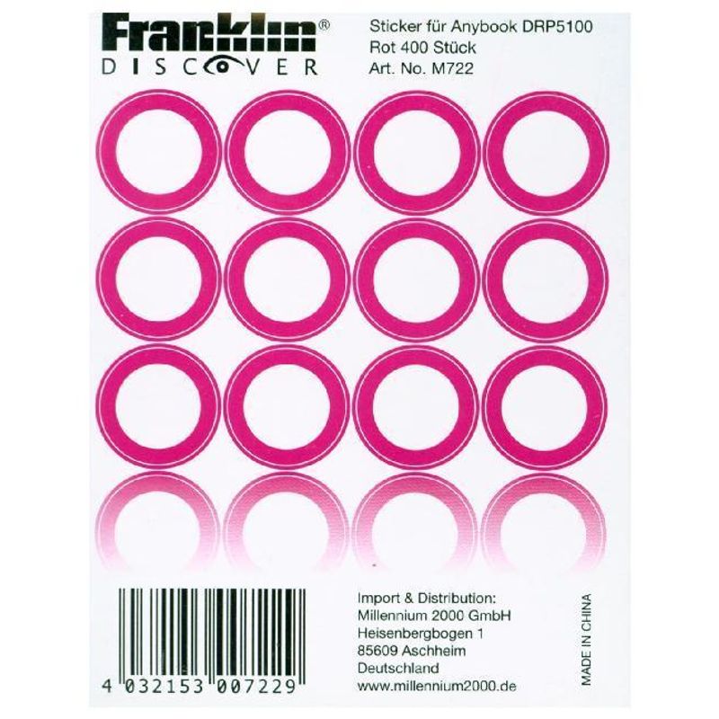 Franklin Discover Sticker Set 400 St. Rot von FRANKLIN