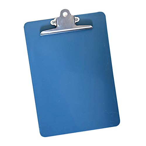 Clipboard aus Kunststoff oder Edelstahl, detektierbares Klemmbrett, A4, blau, silber, Größe:Kunststoff von FRANZ MENSCH