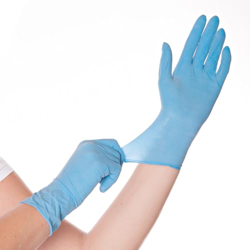 FRANZ MENSCH 100 Stück Hygostar Latexhandschuhe Allfood Skin | gepudert, Packung, blau, 8/M, L: 24cm, Einmalhandschuhe, Einweghandschuhe, Latexhandschuhe FRANZ MENSCH 100 Stück Hygostar Latexhandschuhe Allfood Skin | gepudert, Packung, blau, 8/M, L: 24cm, Einmalhandschuhe, Einweghandschuhe, Latexhandschuhe von FRANZ MENSCH