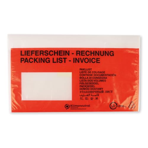 FRANZ MENSCH 1000 Stück Lieferscheintaschen DIN lang, selbstklebend | LDPE, rot, L: 24,3cm, B: 14,1cm, Lieferscheintaschen, Versandtaschen, Dokumententasche FRANZ MENSCH 1000 Stück Lieferscheintaschen DIN lang, selbstklebend | LDPE, rot, L: 24,3cm, B: 14,1cm, Lieferscheintaschen, Versandtaschen, Dokumententasche von FRANZ MENSCH