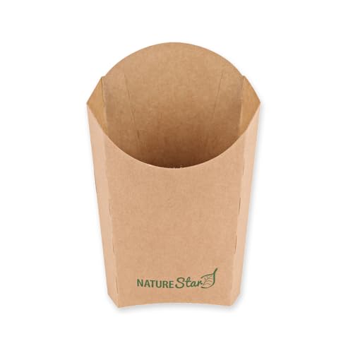 FRANZ MENSCH 1000 Stück NATUREStar Bio Pommes-Schütten | Kraftpapier/PE, FSC®-Mix, L: 9cm, braun, B: 5,5cm, H: 15,2cm, Spitztüten Papiertüten, Papierspitztüten,Pommes Tüten von FRANZ MENSCH