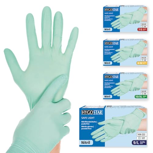 FRANZ MENSCH 100x Hygostar Einweghandschuhe Safe Light, Einmalhandschuhe Größe L, reißfeste Nitrilhandschuhe, puderfrei, latexfreie Gummihandschuhe, Handschuhe Einweg, Mintgrün in S, M, L & XL FRANZ MENSCH 100x Hygostar Einweghandschuhe Safe Light, Einmalhandschuhe Größe L, reißfeste Nitrilhandschuhe, puderfrei, latexfreie Gummihandschuhe, Handschuhe Einweg, Mintgrün in S, M, L & XL von FRANZ MENSCH