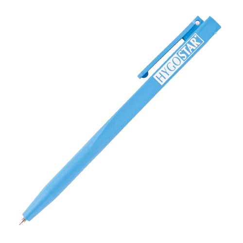 FRANZ MENSCH 20 Stück Hygostar Kugelschreiber Economy | detektierbar, blau, L: 13,5cm, Schriftfarbe: blau, Kugelschreiber Clip, Druckschreiber für Büro von FRANZ MENSCH