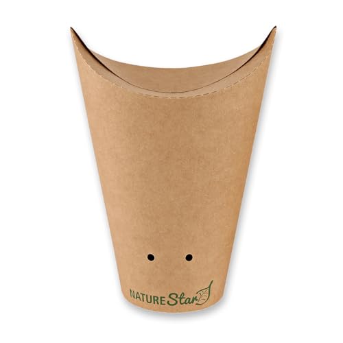 FRANZ MENSCH 500 Stück NATUREStar Bio Snackboxen | Kraftpapier/PE, FSC®-Mix, braun, Ø: 6cm, H: 16cm, V: 480ml, Kraftpapier Snackboxen, Pappboxen von FRANZ MENSCH