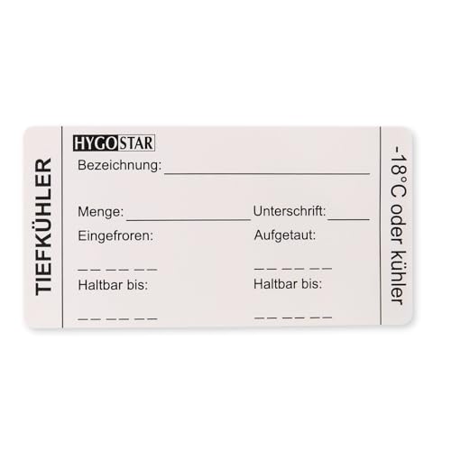 FRANZ MENSCH 6 Stück Hygostar Etikett Tiefkühler, weiß, L: 3,5cm, B: 7cm, Ø: 8,5cm, Selbstklebende Etikett, Etikett Tiefkühler von FRANZ MENSCH