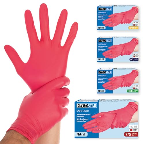 FRANZ MENSCH Hygostar Nitrilhandschuhe Safe Light | puderfrei, rot, 7/S, 24cm, 100 Stück, Einweghandschuhe, Einmalhandschuhe, in Gr. XS, S, M, L, XL & XXL verfügbar FRANZ MENSCH Hygostar Nitrilhandschuhe Safe Light | puderfrei, rot, 7/S, 24cm, 100 Stück, Einweghandschuhe, Einmalhandschuhe, in Gr. XS, S, M, L, XL & XXL verfügbar von FRANZ MENSCH