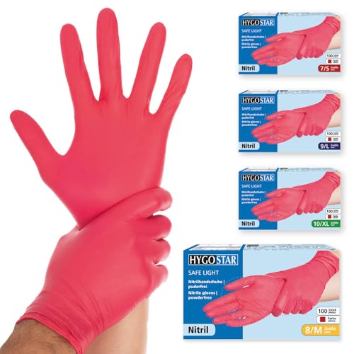 FRANZ MENSCH Hygostar Nitrilhandschuhe Safe Light | puderfrei, rot, 8/M, 24cm, 100 Stück, Einweghandschuhe, Einmalhandschuhe, in Gr. XS, S, M, L, XL & XXL verfügbar FRANZ MENSCH Hygostar Nitrilhandschuhe Safe Light | puderfrei, rot, 8/M, 24cm, 100 Stück, Einweghandschuhe, Einmalhandschuhe, in Gr. XS, S, M, L, XL & XXL verfügbar von FRANZ MENSCH