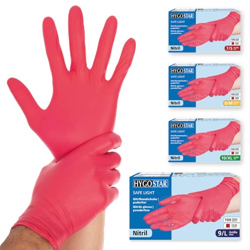 FRANZ MENSCH Hygostar Nitrilhandschuhe Safe Light | puderfrei, rot, 9/L, 24cm, 100 Stück, Einweghandschuhe, Einmalhandschuhe, in Gr. XS, S, M, L, XL & XXL verfügbar FRANZ MENSCH Hygostar Nitrilhandschuhe Safe Light | puderfrei, rot, 9/L, 24cm, 100 Stück, Einweghandschuhe, Einmalhandschuhe, in Gr. XS, S, M, L, XL & XXL verfügbar von FRANZ MENSCH