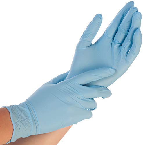 Franz Mensch Hygonorm Nitrilhandschuhe Allfood Safe, blau, Gr. 7/S | puderfrei, 250 Stück, Einmalhandschuhe latexfrei, Einweghandschuhe lebensmittelsicher von FRANZ MENSCH