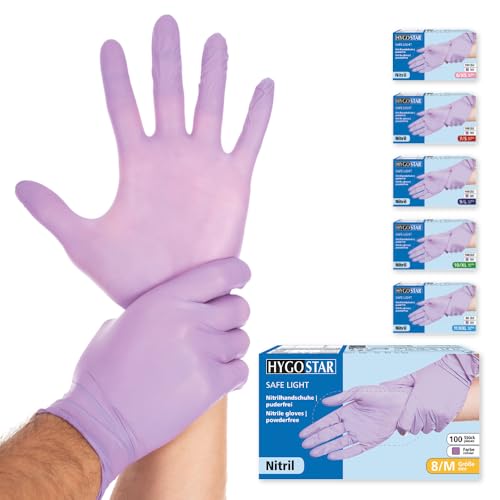 Franz Mensch Hygostar Nitrilhandschuhe Safe Light | puderfrei, lila, 8/M, 24cm, 100 Stück, Einweghandschuhe, Einmalhandschuhe, in Gr. XS, S, M, L, XL & XXL verfügbar Franz Mensch Hygostar Nitrilhandschuhe Safe Light | puderfrei, lila, 8/M, 24cm, 100 Stück, Einweghandschuhe, Einmalhandschuhe, in Gr. XS, S, M, L, XL & XXL verfügbar von FRANZ MENSCH