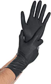 franz mensch Nitril-Handschuh Power Grip Long, L, schwarz 50 Stück von FRANZ MENSCH