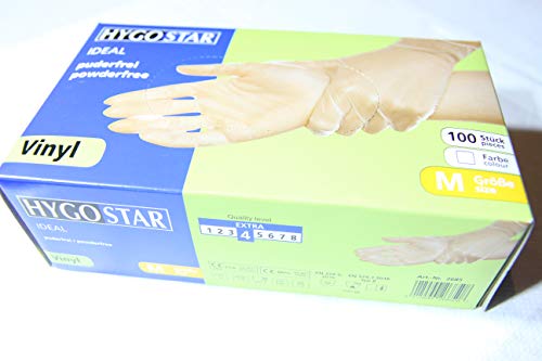 franz mensch Vinyl-Handschuh ´IDEAL´ HYGOSTAR, M, weiß, Sie erhalten 1 Packung, Packungsinhalt: 100 Stück von FRANZ MENSCH