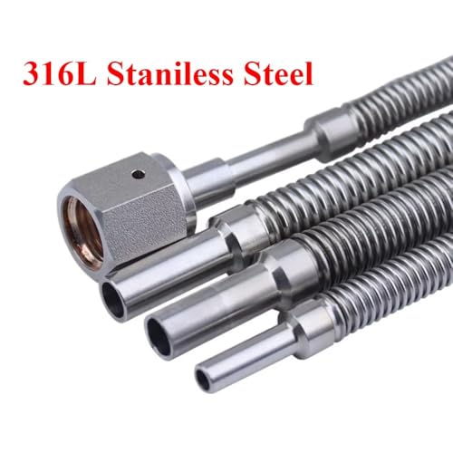 FRAOMHFW 1/8-3/4 "6 8 10 12mm Rohr OD 1/4" 3/8 "1/2" VCR Weiblich Männlich 100-2000mm Länge 316L Staniless Vakuum Balg Schlauch Rohr Homebrew(300mm,1l4 VCR Female-Femal) von FRAOMHFW