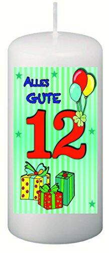 FRAdo-Trend Kerze zum 12. Geburtstag, Weiß FRAdo-Trend Kerze zum 12. Geburtstag, Weiß von FRAdo-Trend