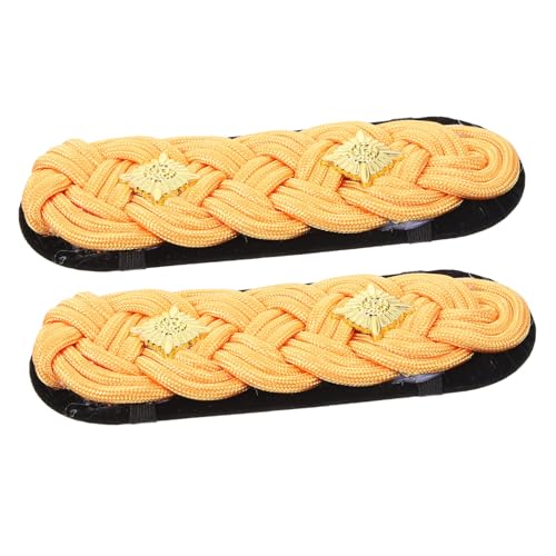FRCOLOR 1 Paar Schulterklappen für Männer Schulter-Arm-Dekoration Flecken einheitliche Schulterklappen Schulter Quasten Gold Kleidungszubehör Schulterbaus Stoff von FRCOLOR