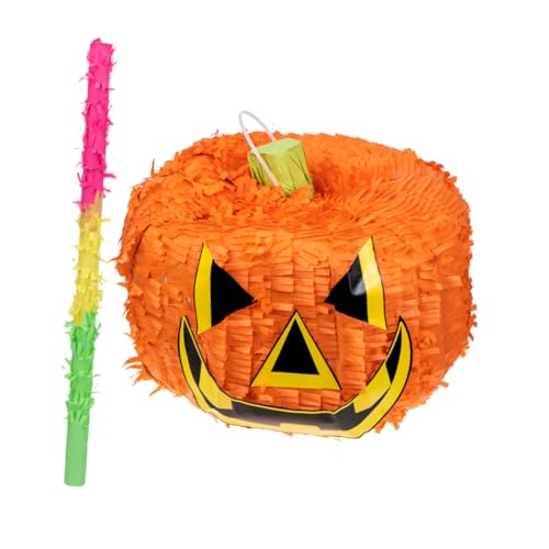 FRCOLOR 1 Satz Halloween Kürbis Pinata mit Stock Füllbare Deko für Halloween Spiele und Festlichkeiten für Kinderpartys und Veranstaltungen von FRCOLOR