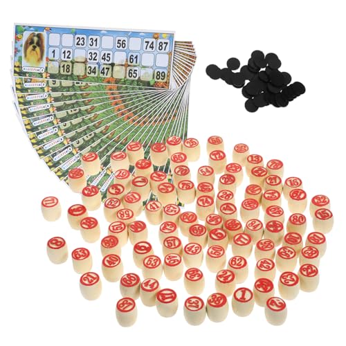 FRCOLOR 1 Satz Holz Russisches Lotto Set Bingo Spiel für Familien Große Holzfiguren für Partys und Gesellige Zusammenkünfte Fördert Interaktive Unterhaltung von FRCOLOR