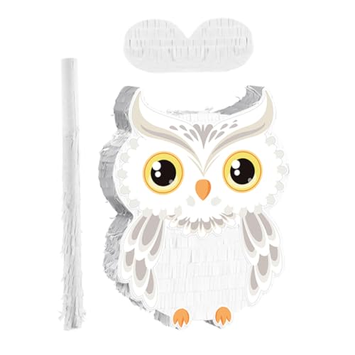 FRCOLOR 1 Set Eulen-piñata: Kleine Dschungeltier-piñata Mit Stab-augenbinde – Wald-partygeschenk Für Kindergeburtstagsparty, Halloween, Babyparty von FRCOLOR