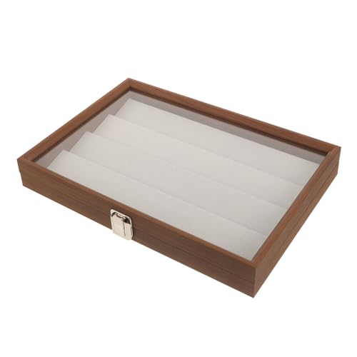 FRCOLOR 1 Stück Schmuckschatulle Mit Schmuckring Organizer Halter Organizer Display Aufbewahrung Für Mehrere Kleine Ringe Holzetui Schmuckvitrine Ohrring Etui Silber High End von FRCOLOR