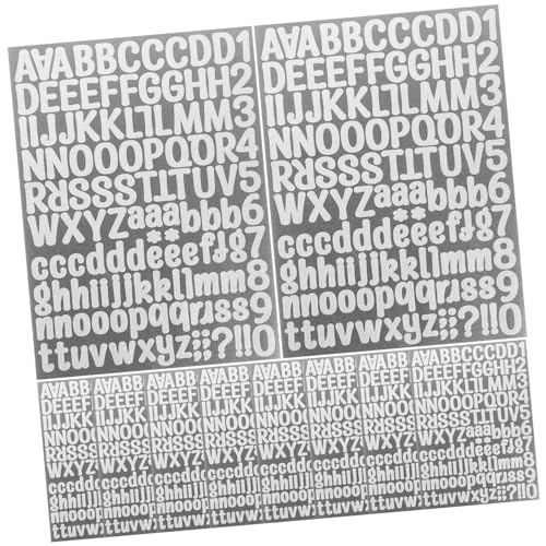 FRCOLOR 10 Blatt Glitzer Buchstaben Aufkleber Silber Selbstklebend Zahlen Sticker für DIY Scrapbooking Geschenkverpackung Party Dekoration Vielseitig Verwendbar Langlebig von FRCOLOR