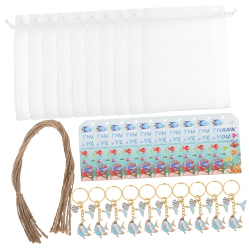 FRCOLOR 10 Sätze Meeresthema Schlüsselanhänger mit Muschel Fischschwanz-anhängern Robuste Party-geschenke und Goodie-bag-füller für Geburtstagsfeiern und Strandpartys von FRCOLOR
