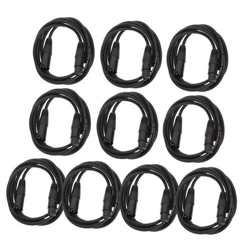 FRCOLOR 10 Stück Pin Dmx Kabel Schwarz für Dj und Bühnenbeleuchtung Par Light Moving Head Licht Flexibel und Robust für Ktv und Partys von FRCOLOR