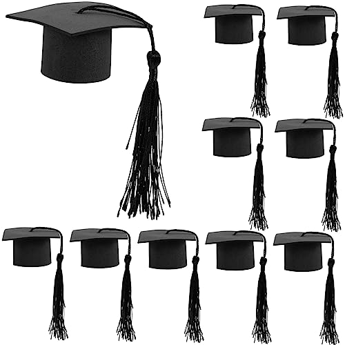FRCOLOR 10 Stück Teiliges Abschlusskappen aus Vliesstoff Graduierten Kuchenstecker Sichere Tortendeko für Schulabschluss Bachelorparty Festliche Abschlussfeier Vielseitig Kombinierbar von FRCOLOR