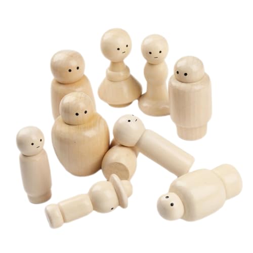 FRCOLOR 10 Stück Teiliges Blank Holzfiguren Peg Dolls aus Naturbelassenem Holz Glatte Oberfläche DIY für Erwachsene für Handmalerei Kreative Familienaktivitäten FRCOLOR 10 Stück Teiliges Blank Holzfiguren Peg Dolls aus Naturbelassenem Holz Glatte Oberfläche DIY für Erwachsene für Handmalerei Kreative Familienaktivitäten von FRCOLOR