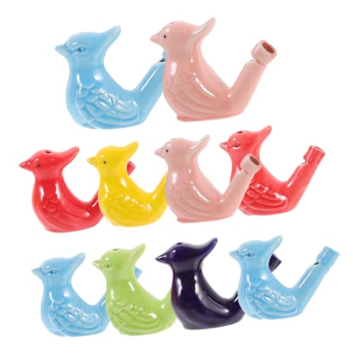 FRCOLOR 10 Stück Teiliges Bunte Keramik Vogelpfeifen Wasserspielzeug für Langlebig und Sicher Tragbar mit Klarem für Musik und Sportveranstaltungen Geeignet von FRCOLOR
