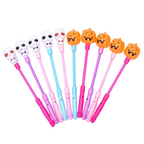 FRCOLOR 10 Stück Teiliges Halloween LED Leuchtstäbe Leuchtender Kürbis Leuchtender Shaker Farbwechselnd Schüttelbare Party Accessoires für Halloween Bar und Kostümparty Zufällige Farbe von FRCOLOR