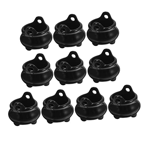 FRCOLOR 10 Stück Teiliges Mini Halloween Miniatur Kessel Deko DIY Kreative Halloween Party Tischdekoration Schwarz von FRCOLOR